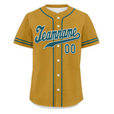 Custom Yellow Classic Style Green Personalized Authentic Baseball Jersey UN002-bd0b00d8-b